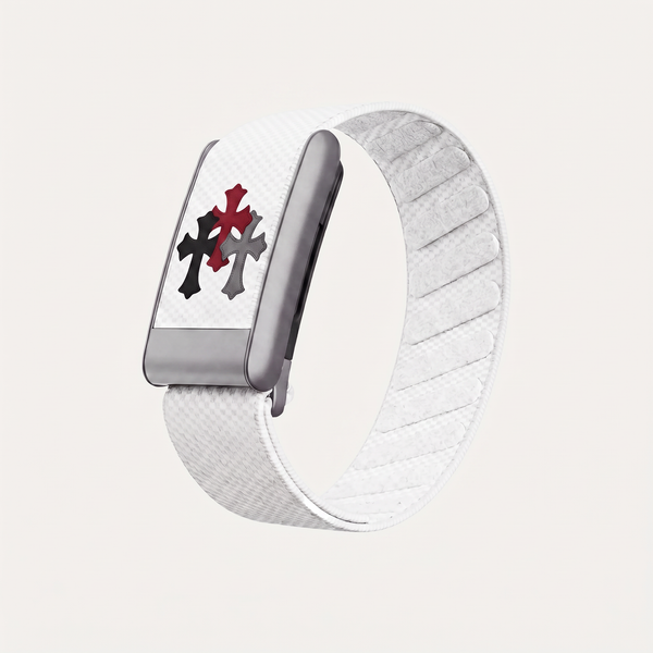 Cross Print Band White