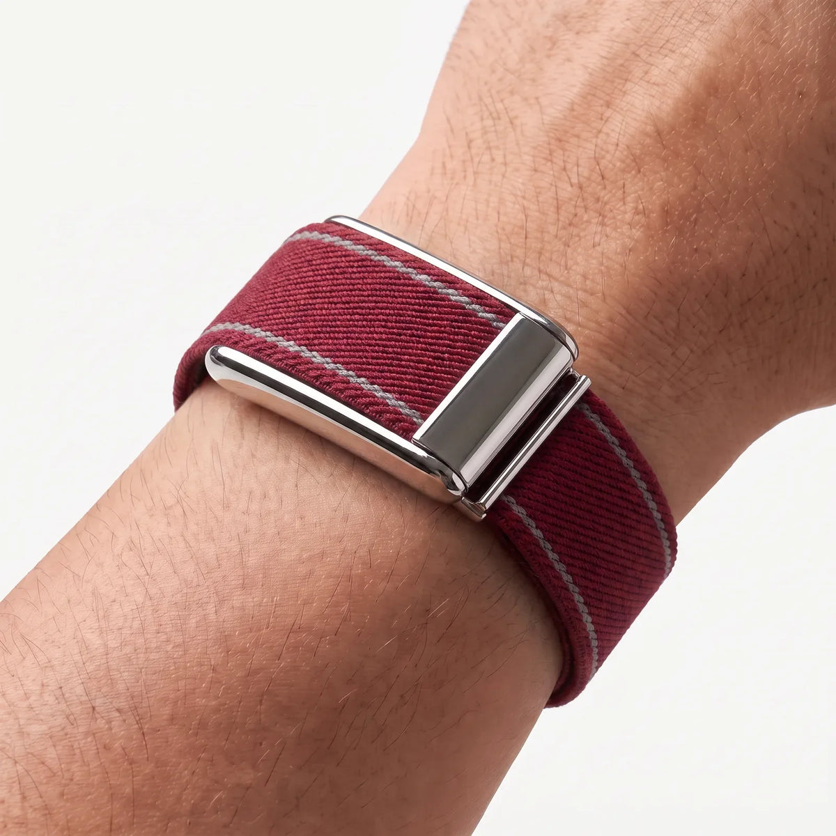 EdgeStitch Band Burgundy Silver