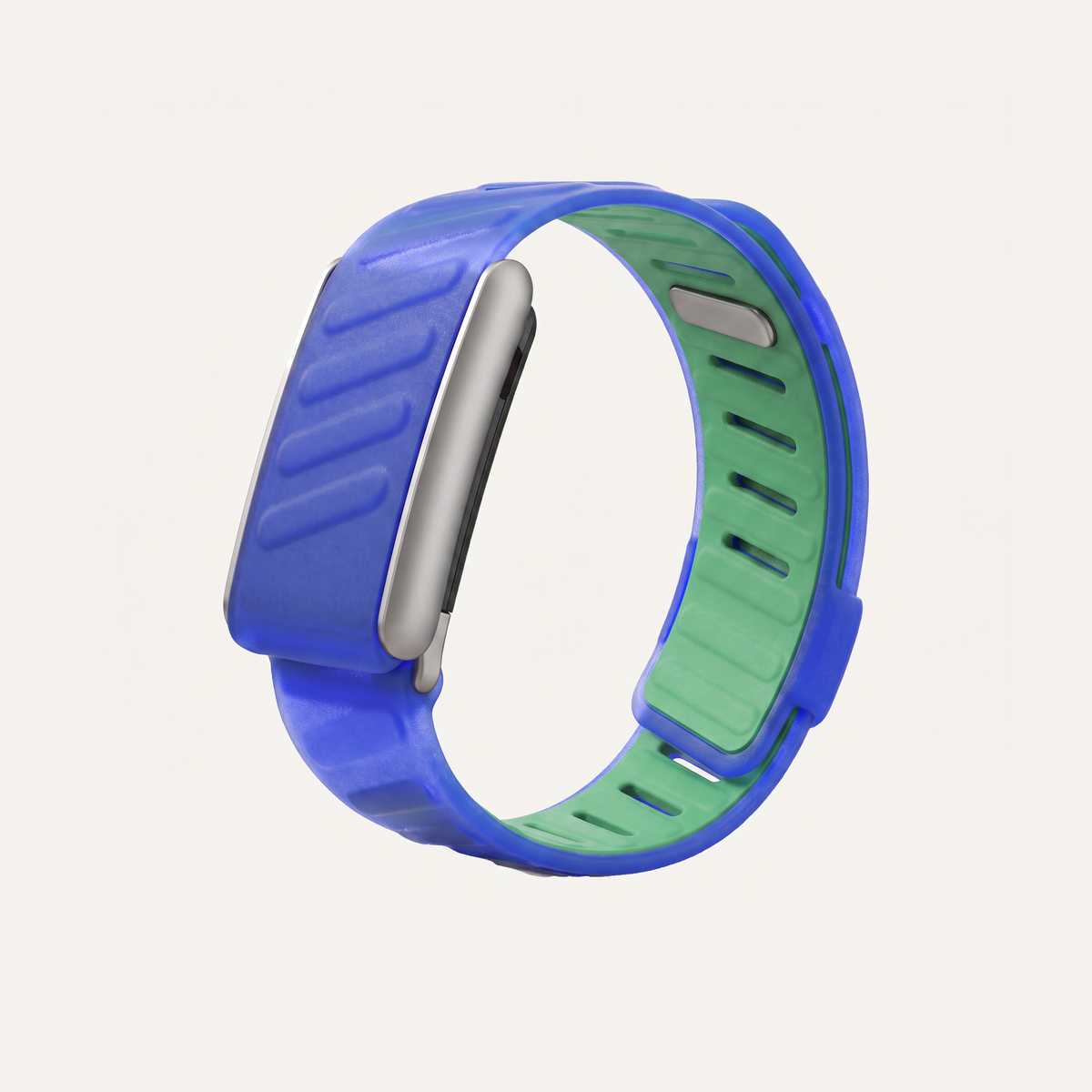 JellyRib Band Blue Silver