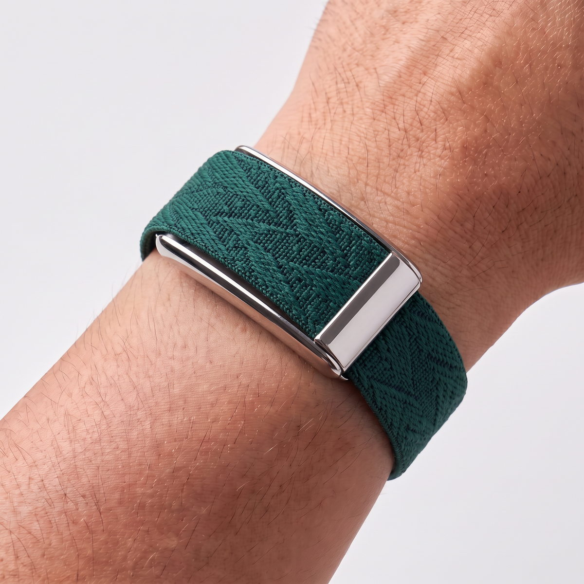 Chevron Band Clover Silver