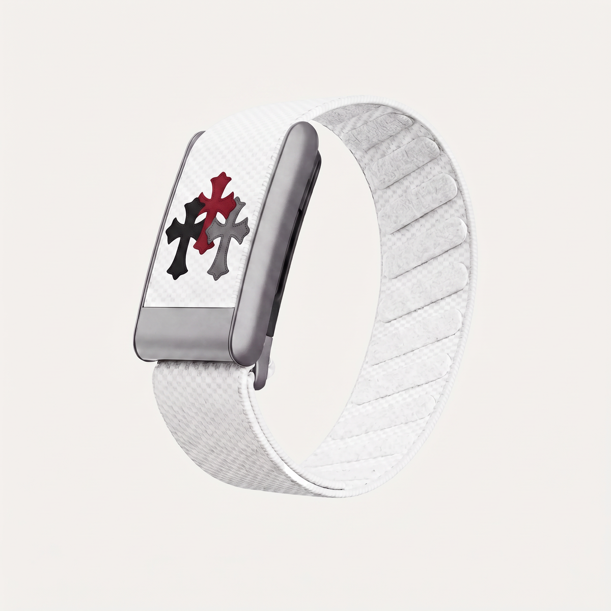 Cross Print Band White