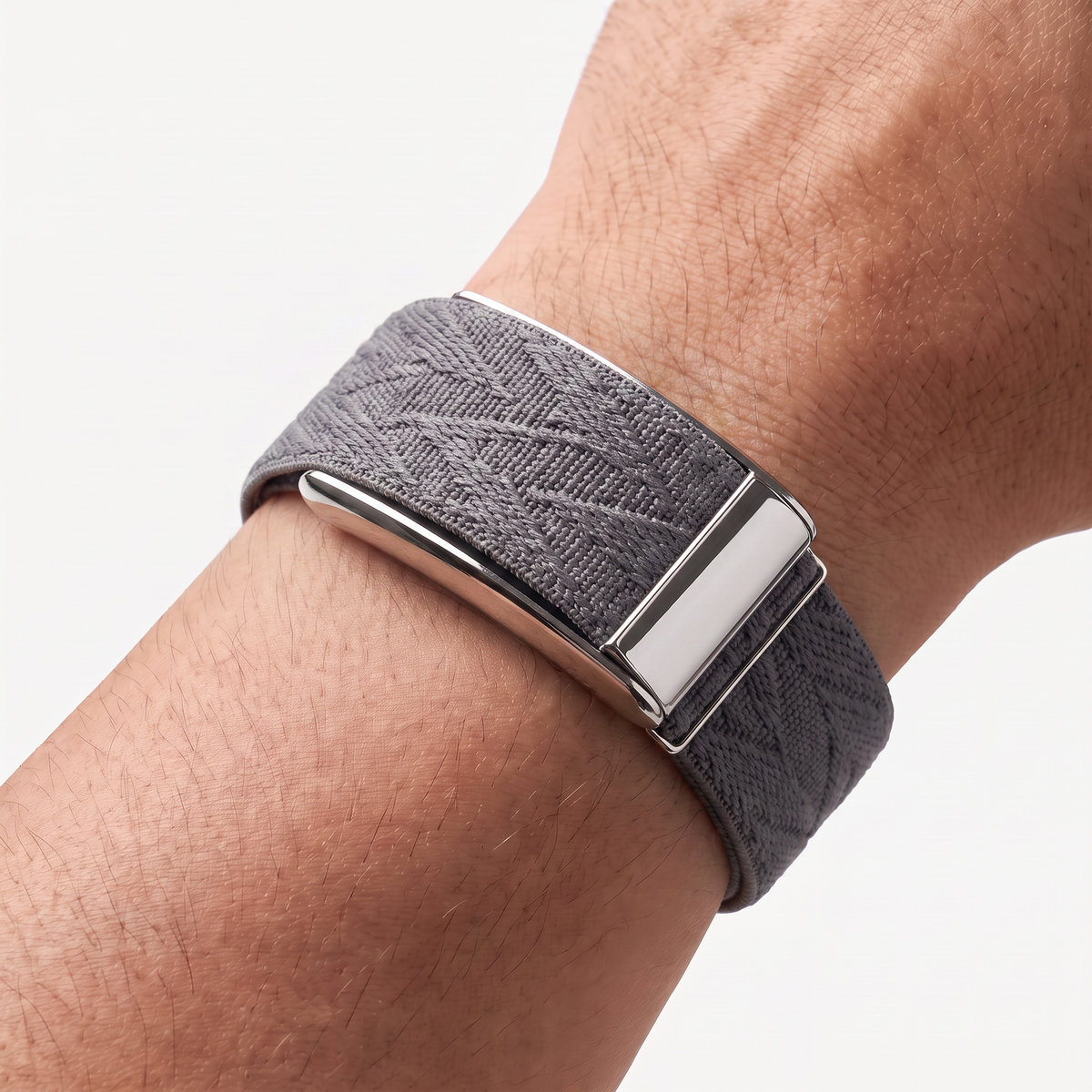 Chevron Band Grey Silver