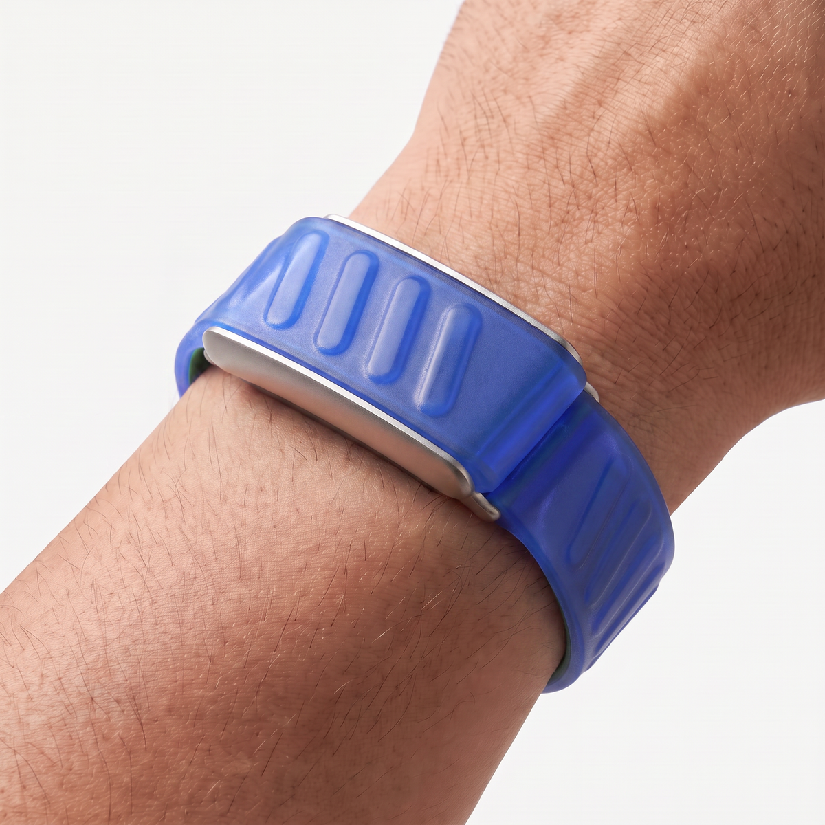 JellyRib Band Blue Silver