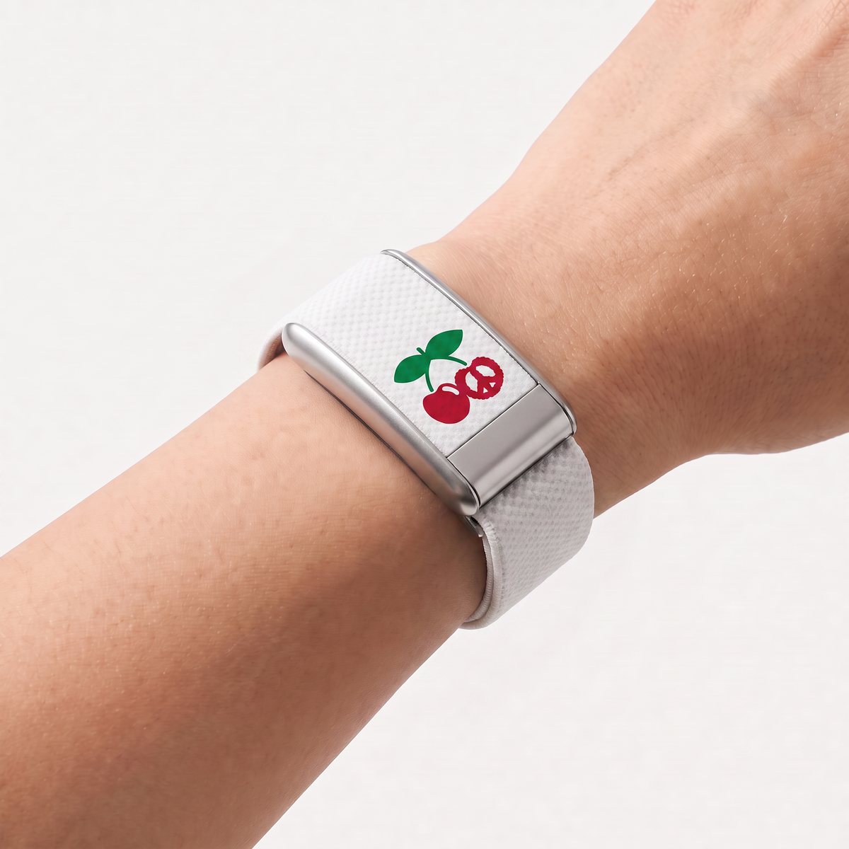 Cherry Print Band White