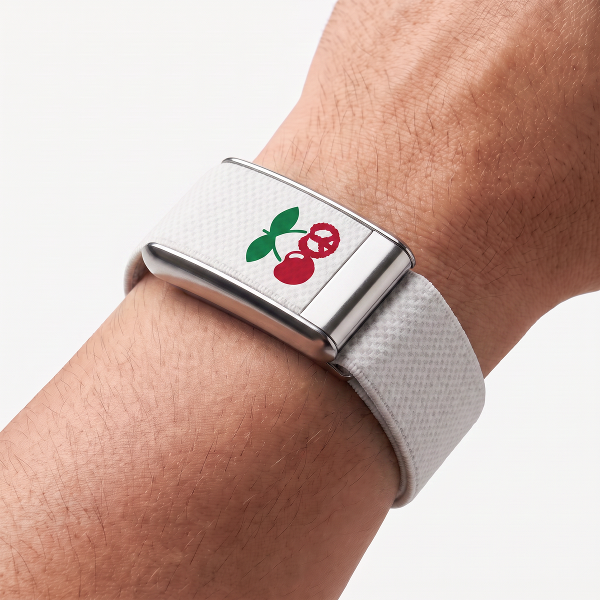 Cherry Print Band White